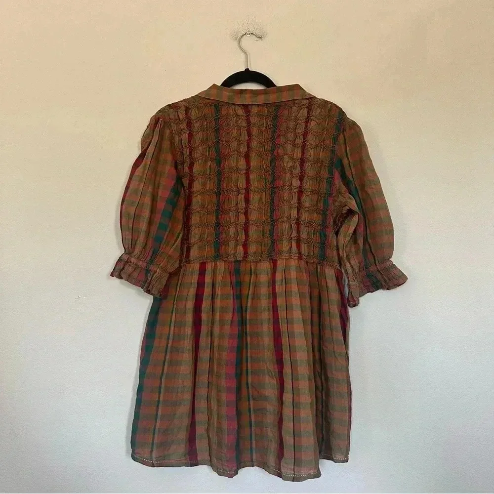 FREE PEOPLE Charlotte Plaid Tunic XS